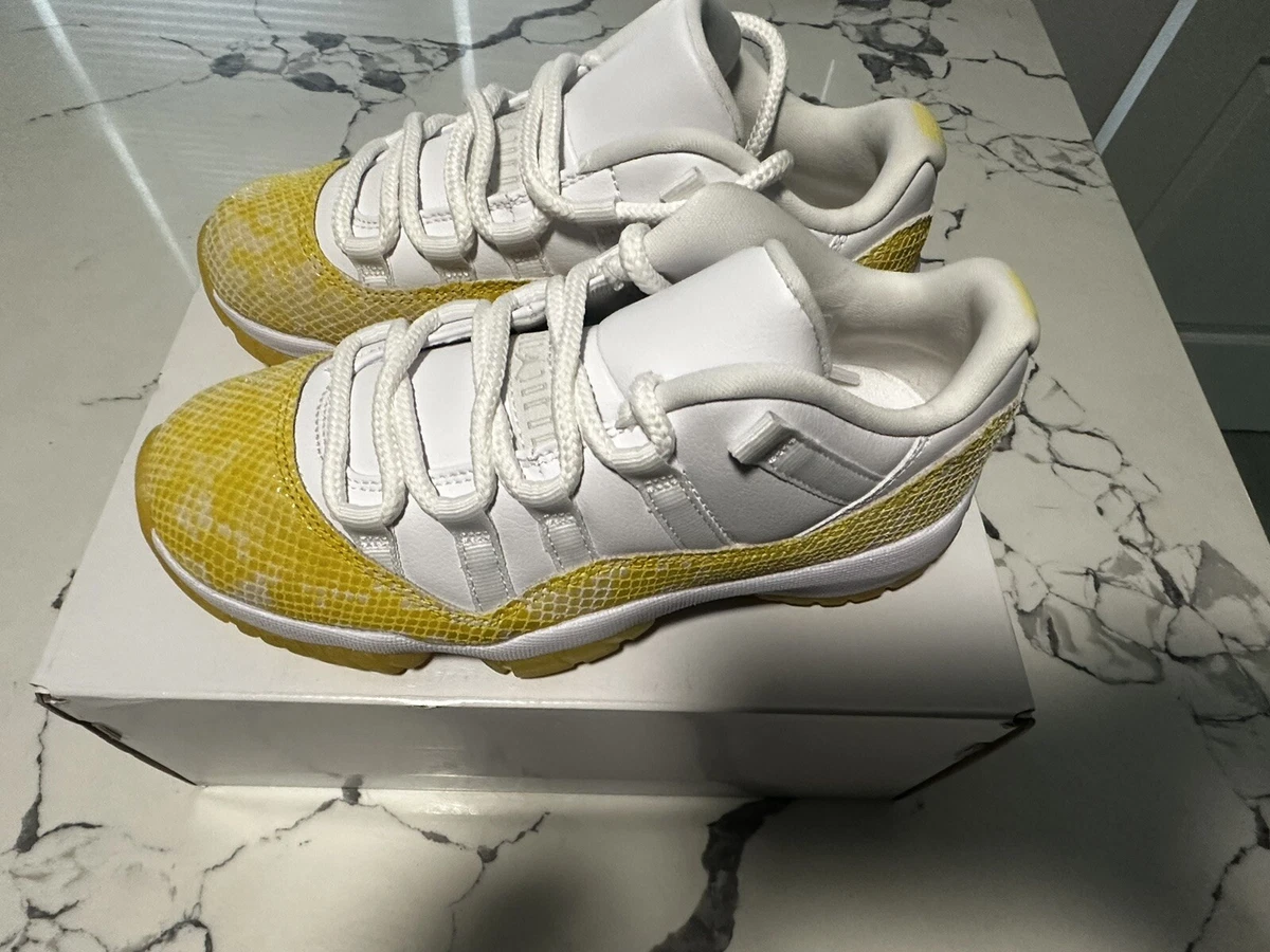 Womans Size 6 Jordan 11 Low Yellow Snakeskin 2023 IN HAND SHIP SAME DAY