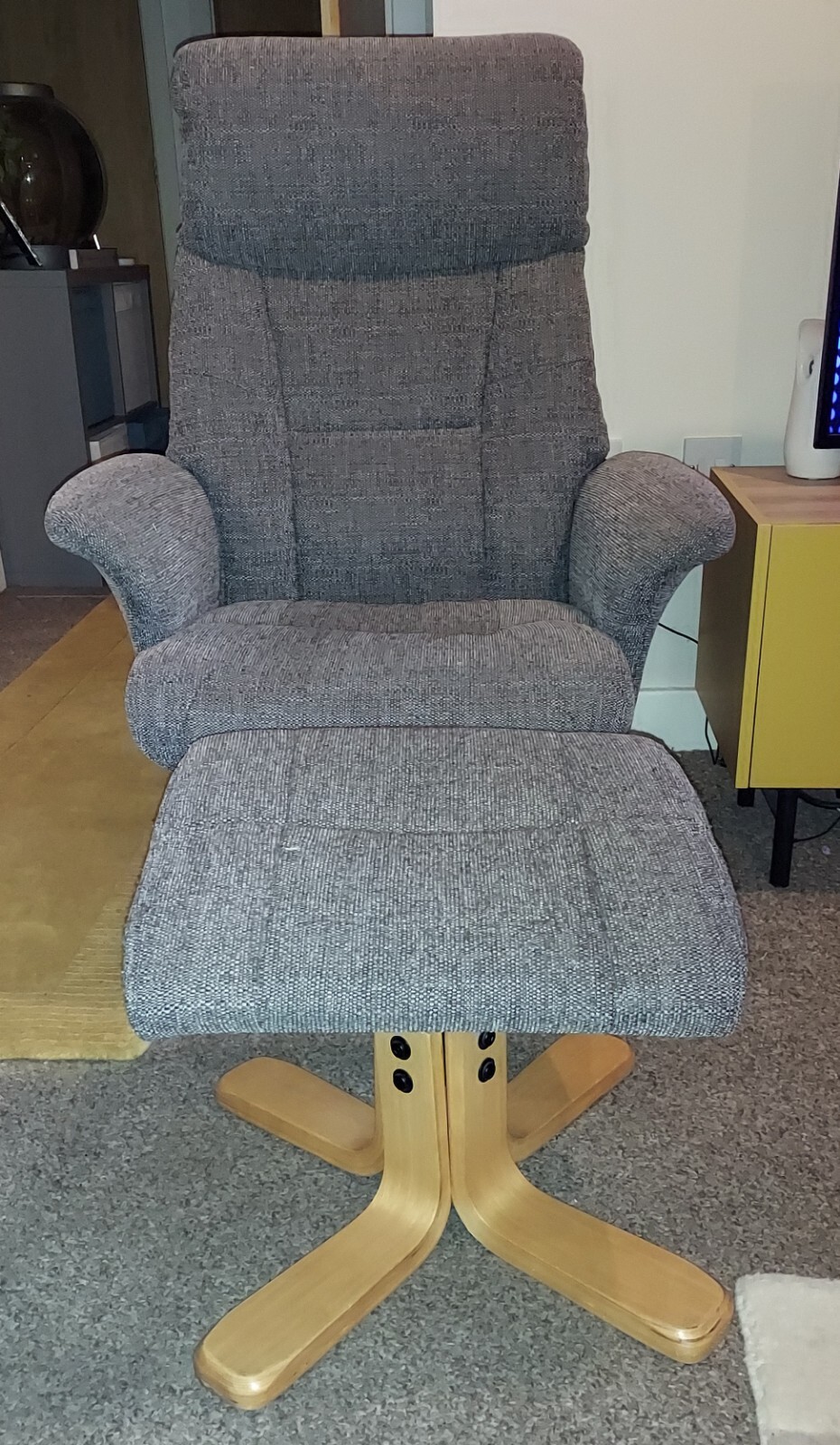 Whitham Swivel Recliner Chair, Grey eBay