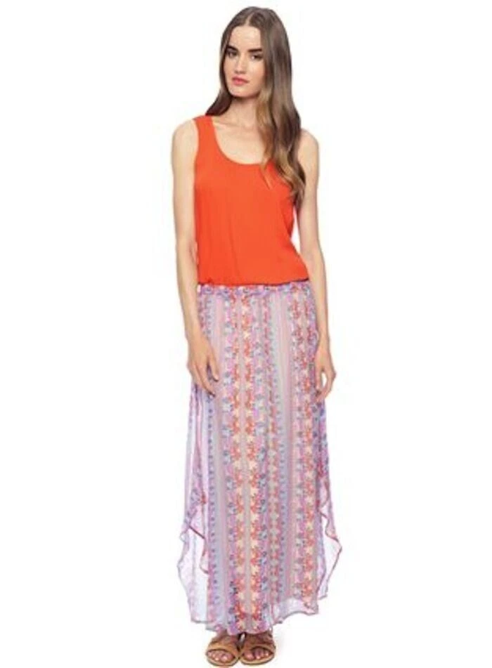 ELLA MOSS 100% шелк луг цветочный макси юбка хурмы размер S $198 Anthropologie - Изображение 3 из 4