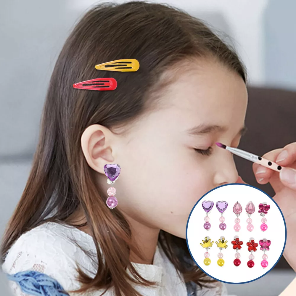 7 Pairs kids dangle earrings kids cartoon earrings girls clip on earring  Kids | eBay