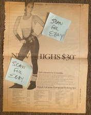 CHER - JACK LALANNE HOLIDAY SPA NEWSPAPER PROMOTIONAL AD NY DAILY NEWS 6/3/1985