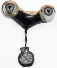 Vintage German Antique Hand Blown Rocker Glass Doll Eyes Gray About 11mm E3-61
