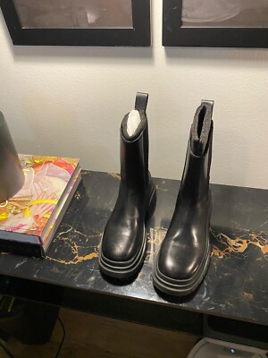 ASH Storm 01 Black Leather Chelsea Boots   Size 38   With Box