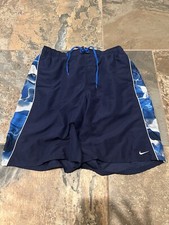 Y2K Nike Men  s Large Navy swim trunks Center Swoosh