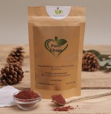 Chaga tea  / 100% pure Siberian Chaga / 20 tea bags.  