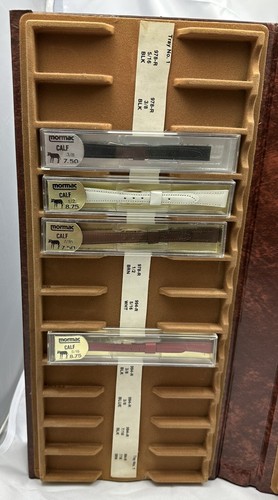 Vintage Mormac Gemex Store Sales Display Case w/ 22 Leather Watch Bands 8-13mm - Picture 7 of 16