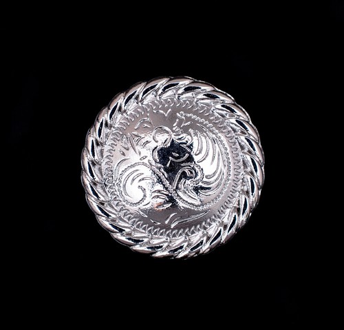 10X 1" Silver Flower Carved Rope Side Leathercraft Western Saddle Bridle Concho - Picture 5 of 8