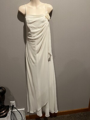 NWT Women's EUREKA USA Ivory Faux Wrap Prom Formal Beach Wedding Dress Size M/L
