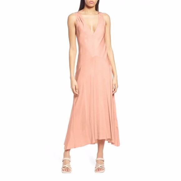 carnation pink bridesmaid dresses Around The World Front Twist Dress