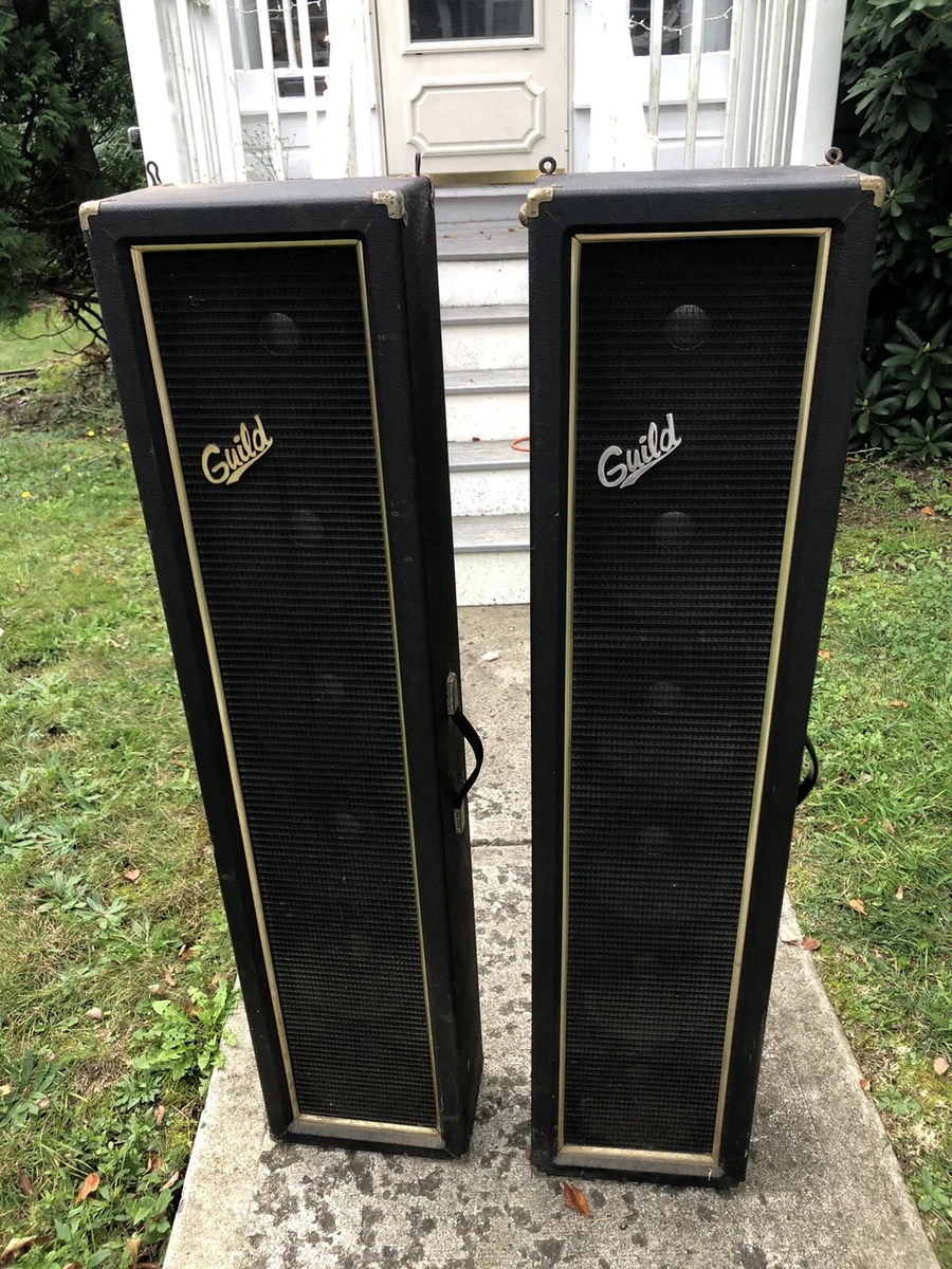 Rare Vintage Guild PA P A Column Tower Speakers Shure Marshall Quality 52 Tall