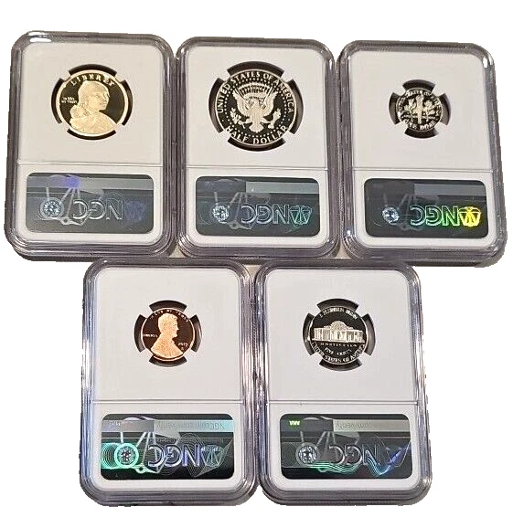 2019 5-Coin Lot - 1C, 5C, 10C, 50C, $1 Clad Proof Set Early PF 69 ULTRA CAMEO  - Image 4 of 4