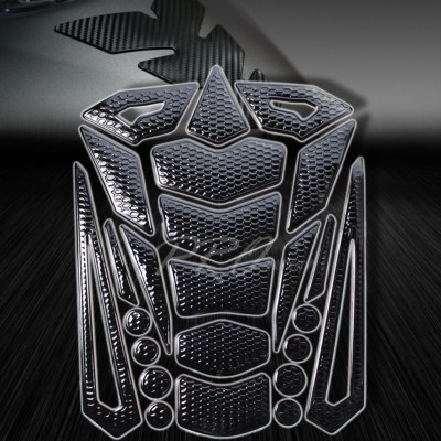24-Piece Perforated Tank Pad Set + Carbon-Look Fuel Cap Cover For 97-03 GSXR600/750/1000