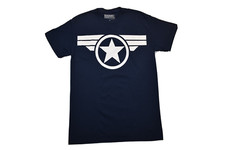 Marvel Mens Captain America Star Logo Costume Navy Blue Shirt New S, M