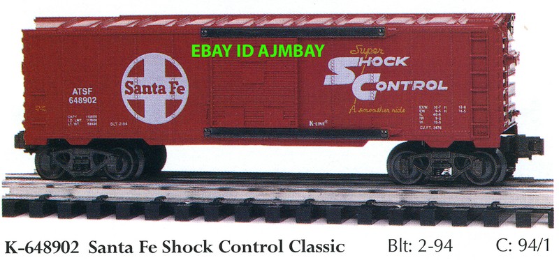 K-LINE 648902, 649001, 649302 & 649303 CLASSIC BOXCARS  1994  NEW IN BOXES