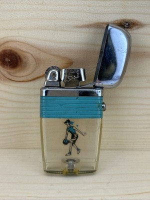 Vintage Scripto Lighter - Lady Bowler VU-Lighter w/ Turquoise Band