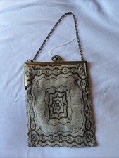 ANTIQUE FRENCH MICRO BEADED PURSE 1915 France