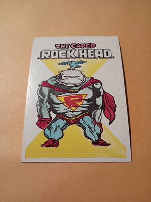 1983 General Mills Zero Hero Trading Card Sticker Vintage #63 Caped Rock Head