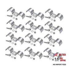 HZEL 12PCS Car Stainless Steel Double Line Clamp, Auto Fuel Lines Clips with