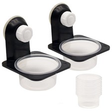 Double Crested Gecko Feeding Ledge with 10 Pcs 0.5oz Bowls, Detachable Suctio...