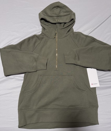 Lululemon Scuba Oversized Half Zip Long Hoodie, Farbe: Bay Leaf/gold, Größe: XS/S