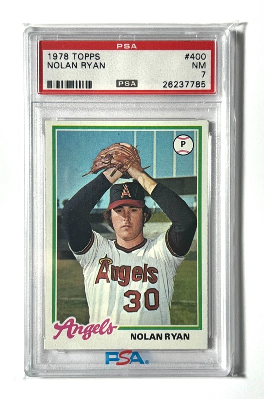 1978 Topps Baseball Card #400 Nolan Ryan HOF California Angels PSA 7 NM