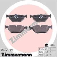 Zimmermann Bremsbelagsatz Scheibenbremse Pb:Z 21934.170.9 FüR Z4 E46 E85 Saab ZT