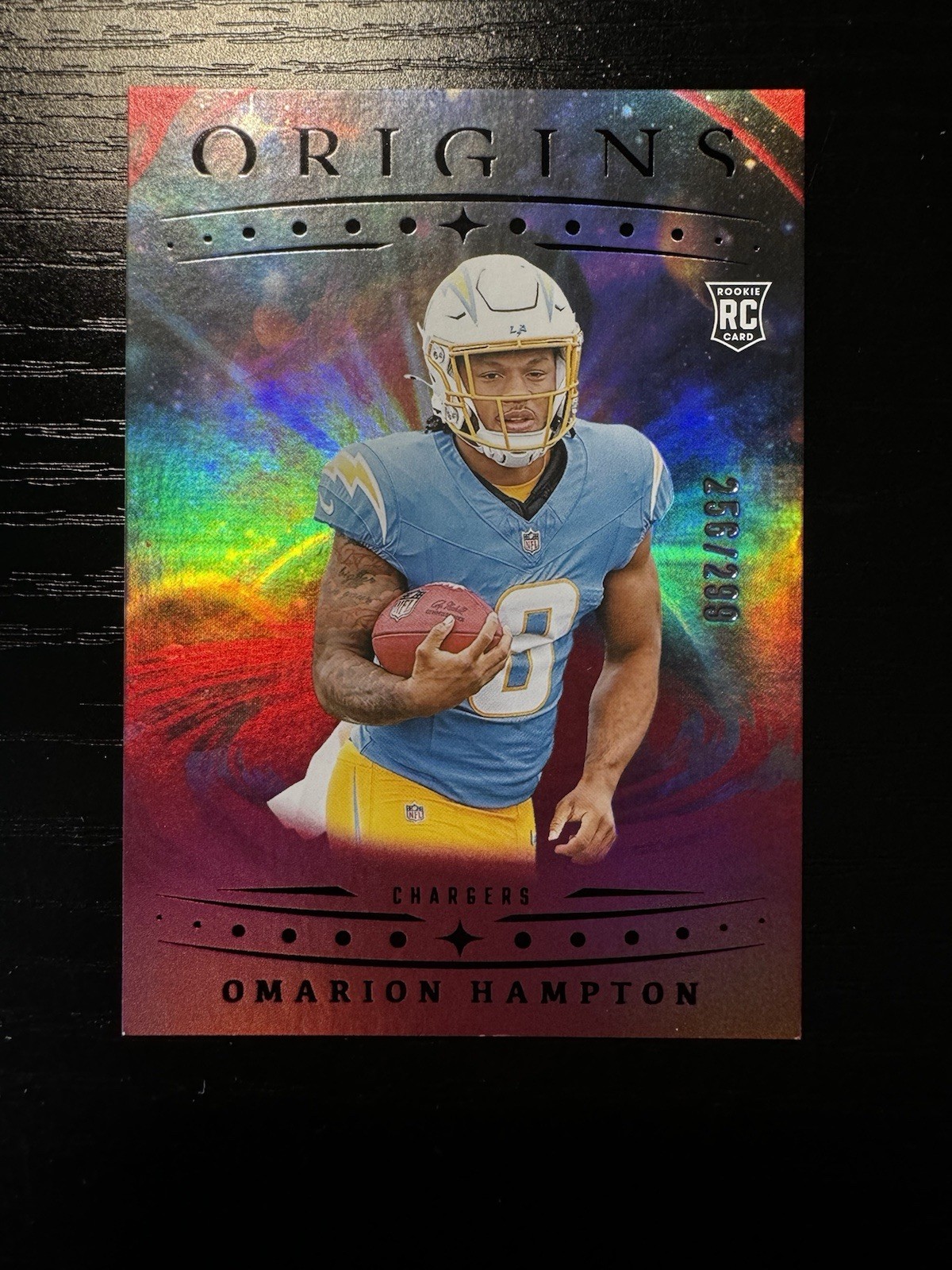 2025 Panini Origins Omarion Hampton #134 Holo Red /299 RC LA Chargers