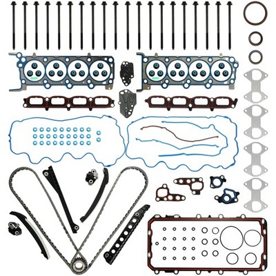 5.4 Timing Chain Kit & Cylinder Head gasket Set W/Bolt Fit For Ford Lincoln 5...