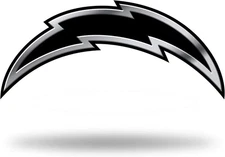 Los Angeles Chargers Auto Emblem, Silver Chrome Color, Raised Molded Plastic,...