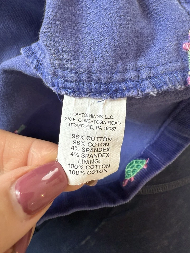 Vestido jersey Hartstrings púrpura pana talla 8 estampado tortuga bordado para niña Foto 4 de 4