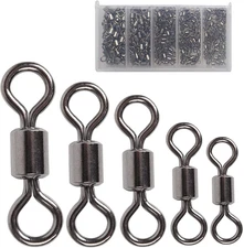 Fishing Barrel Swivels Set, 210Pcs Rolling Swivels for Saltwater Freshwater Fish