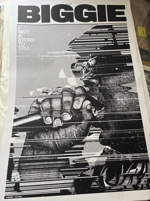 Biggie Smalls  Got A Story To Tell  B & W Art Print Poster Notorious B.I.G.