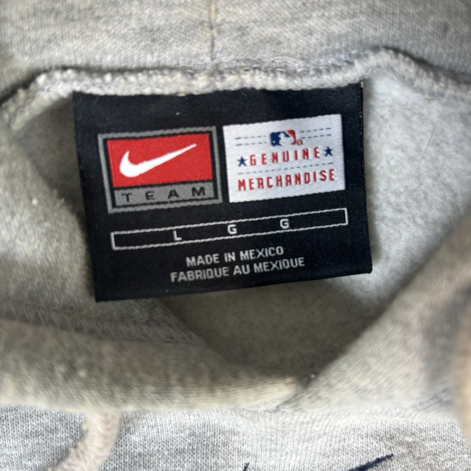 Винтажная мужская толстовка с капюшоном Nike New York Yankees большой центр свуш MLB серая - Изображение 2 из 4