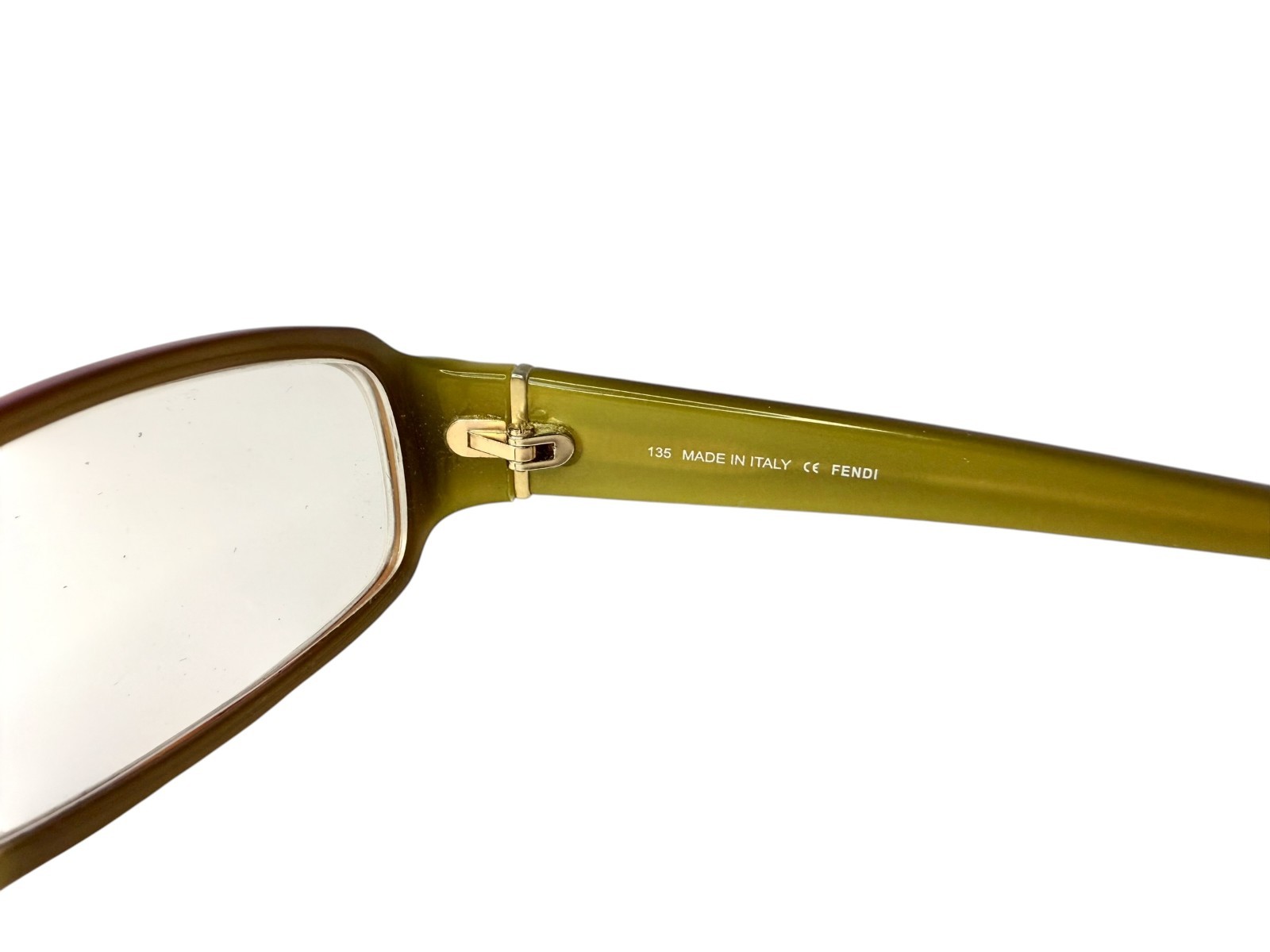 Fendi F735 281 Women's Eyeglasses Frames Green Tortoise Made in Italy Authentic thumbnail 2