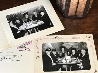 2 Vintage Photos TOM BRENEMAN'S BREAKFAST IN HOLLYWOOD RESTAURANT 1947 & ?