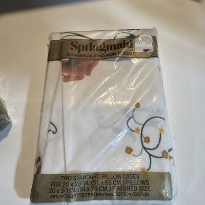 Springmaid Wondercale Standard Pillowcases Swiss Manor Floral NOS