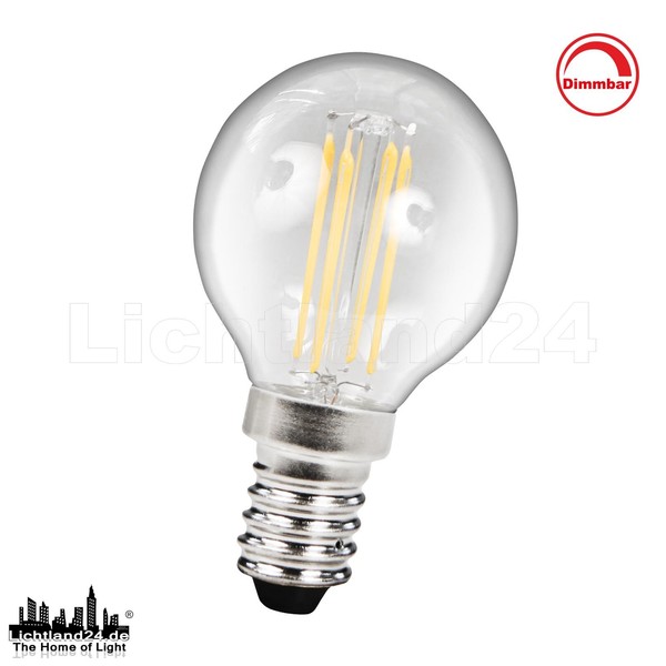 E14 Led Filament Tropfen Klar Dimmbar G45 - 6W (= 60W) 2700K Warmweiß-image