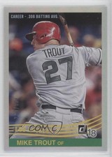 2018 Donruss Retro 1984 Variations Stat Line Career Mike Trout (Grey Jersey) 1j2