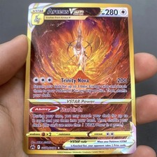 Gold Metal Pokémon Card Arceus VMAX 10000HP – Pikachu & Mewtwo GX English