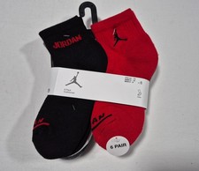 Nike Jordans Boys Socks Ankle Jumpman Basketball Cushioned SZ 5Y-7Y