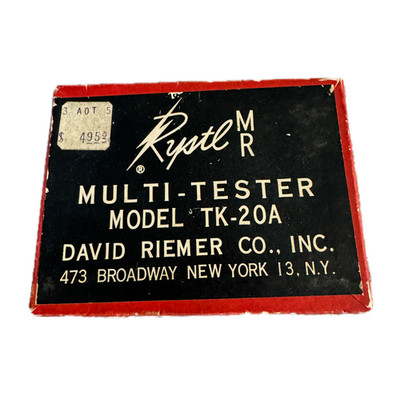 Vintage David Riemer NYC Model TK-20A Multi-Tester VOM Ohm Meter With Box