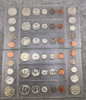 1964 D US Mint Uncirculated Set 90% Silver Lot Of 10