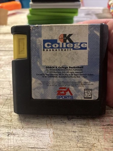 Coach K College Basketball (Sega Genesis, 1995) Cart Only