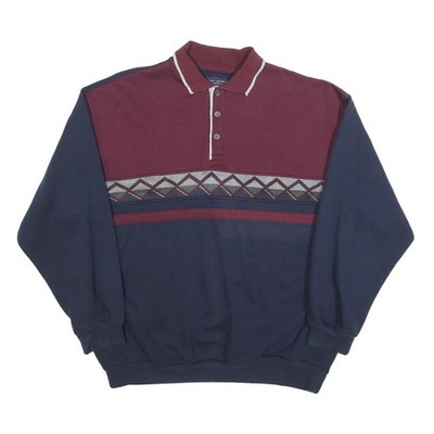 SAFE HARBOR Herren Sweatshirt Weinrot Dunkelblau Kragen XL Baumwollmischung