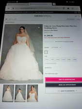 White by Vera Wang Plus Size Strapless Tulle Ball Gown Wedding Dress 22W Soft W…
