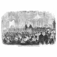 LONDON Presentation to Sir John Lawrence at Willis's Rooms - Antique print 1859