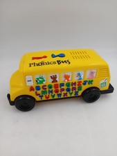 Vintage LeapFrog Phonics Bus Yellow Alphabet Learning Toy 1996 Sound Letters
