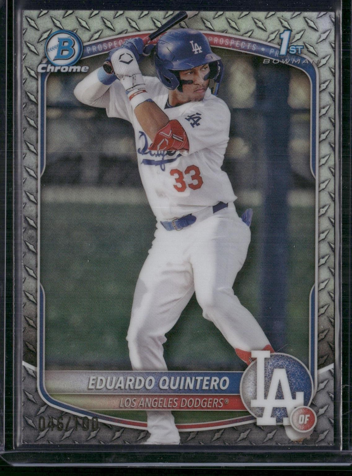 2025 Bowman #BCP-115 Eduardo Quintero Chrome Prospects Steel Metal #/100