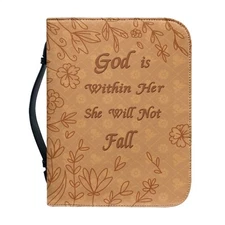 PU Leather Book Cover Bible Protective Cover Case With Handle Church Bible Bag