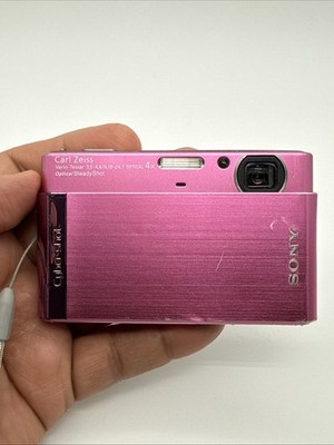 PINK SONY CYBER-SHOT DSC-T90 DIGITAL CAMERA 12.1MP + 1GB MS DUO
